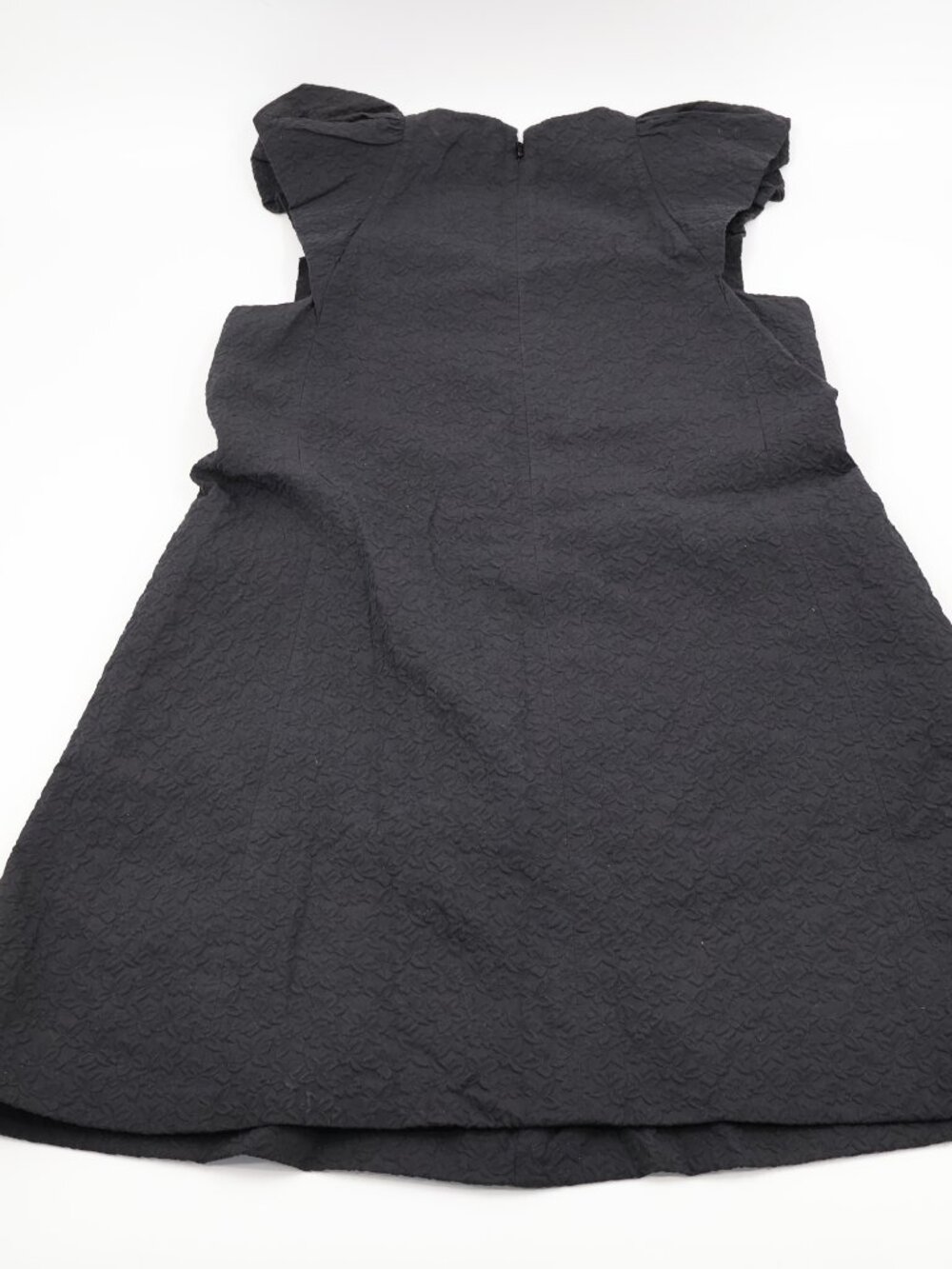 Chloe Textured Floral Matelasse Romper Womens 40 Black Ruffle Sleeve 13AR048-13A - Picture 9 of 13